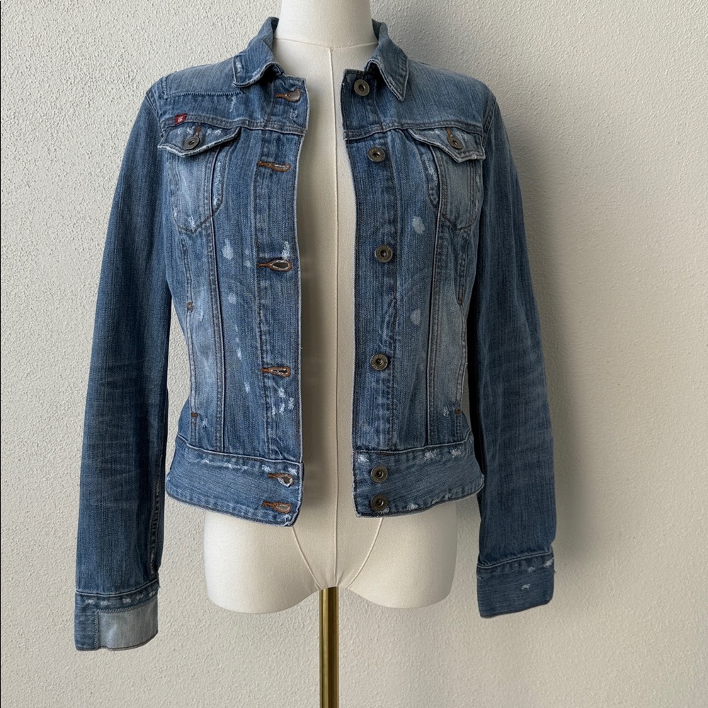 Vintage Lucky Brand denim Jean Jacket, S, women’s distressed - Picture 2 of 12